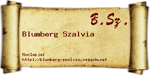 Blumberg Szalvia névjegykártya